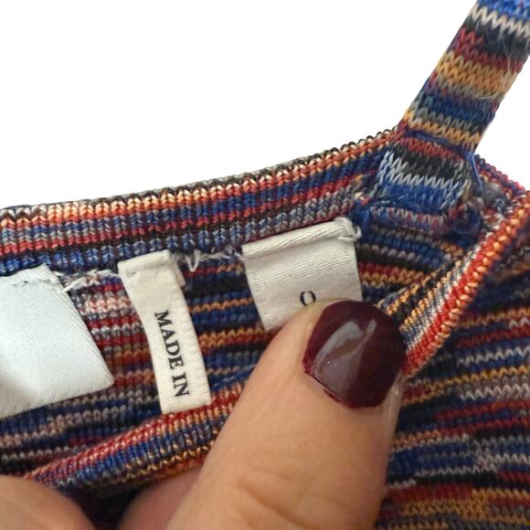 Sandro Multicolor Printed Knit Square Neck Sleeveless Festival Bodysuit Size XS - Picture 5 of 6